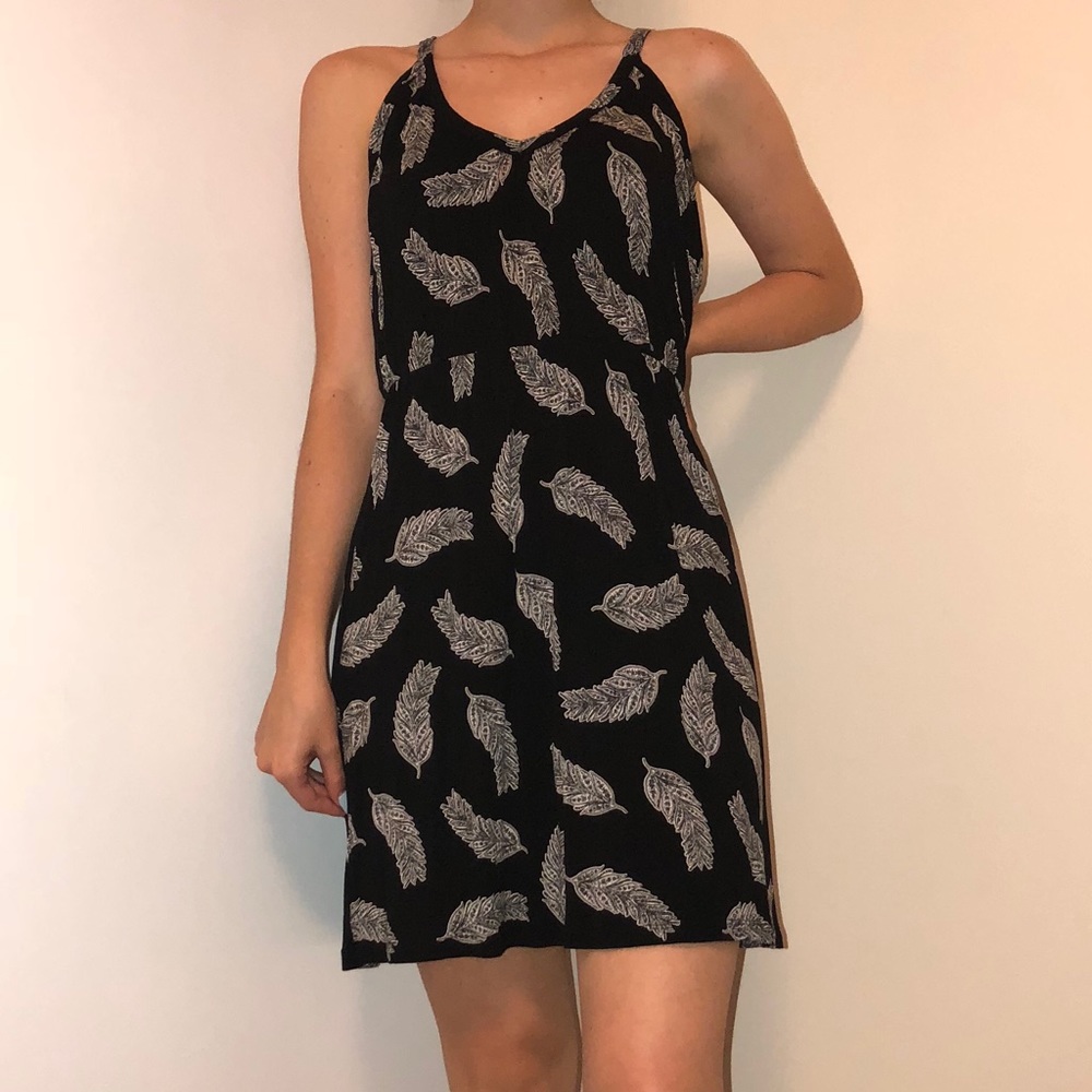 Black feather halter dress
